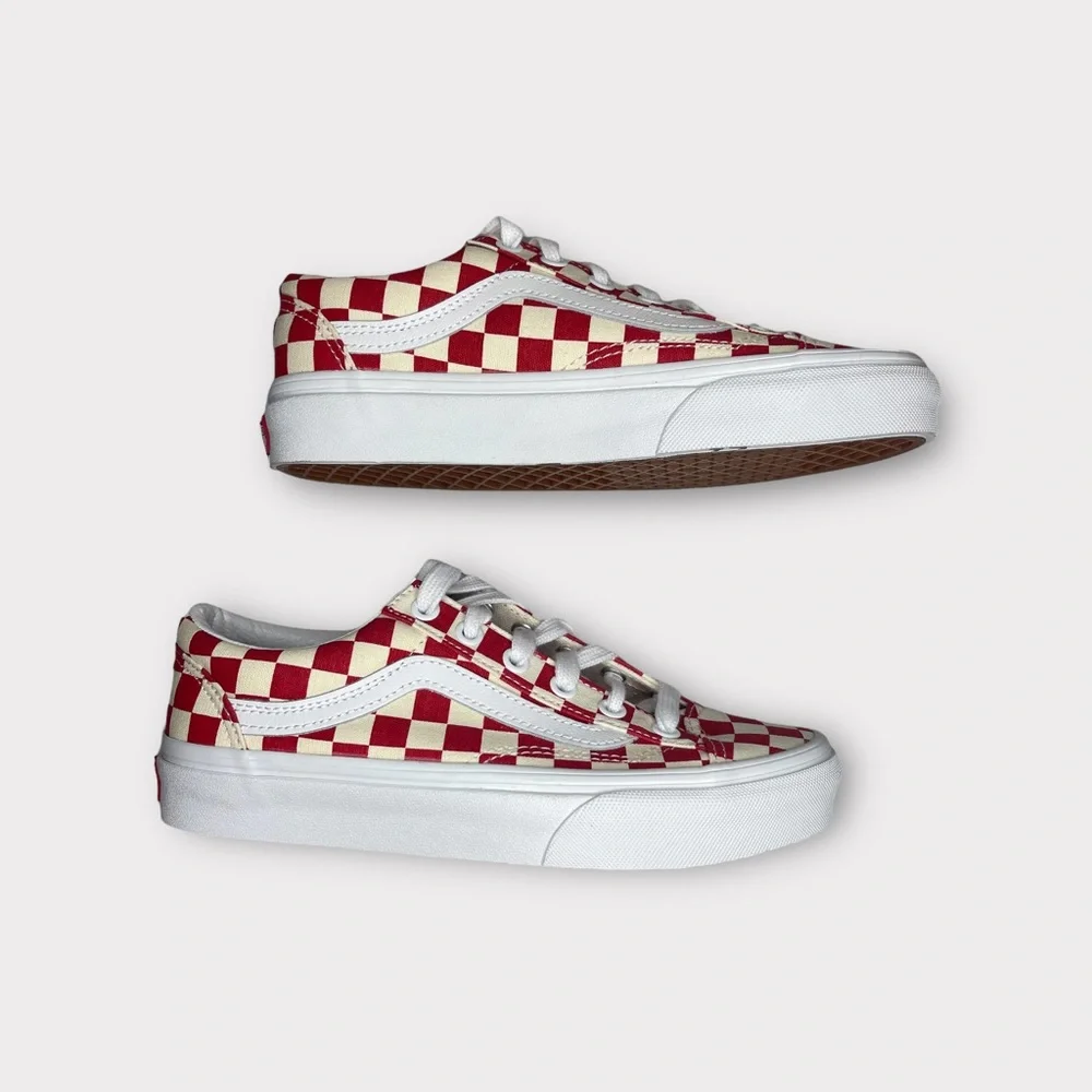 Vans Old School Red Allover Checkerboard Sneakers - Picture 4 of 7